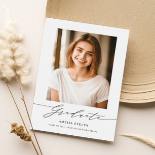 Modern Minimal 2023 Graduation Photo Invitation Postcard