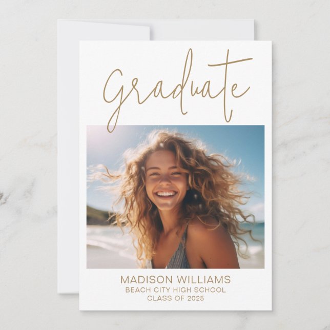 Modern Minimal 2 Photo Graduation Invitation (Front)