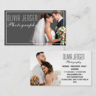 Modern & Minimal 2 Photo Layout Photography Business Card