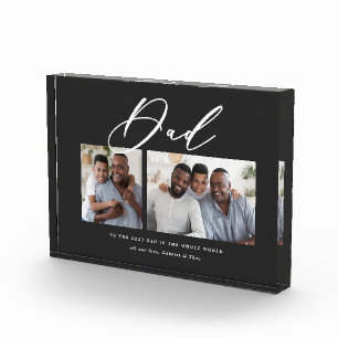 Modern minimal 2 photo script dad Fathers day