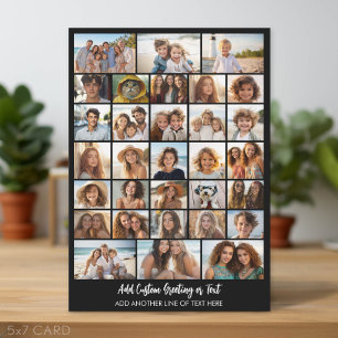 Modern Minimal 31 Photo Collage with Script Text Holiday Card
