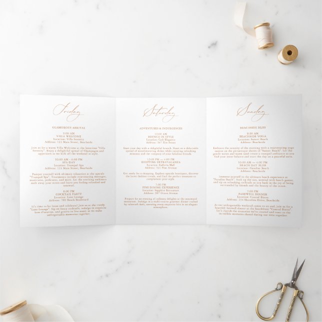 Modern Minimal 3 Days Bachelorette Weekend Invite (Inside)
