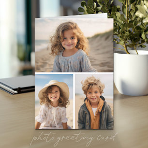 Modern Minimal 3 Photo Collage Card