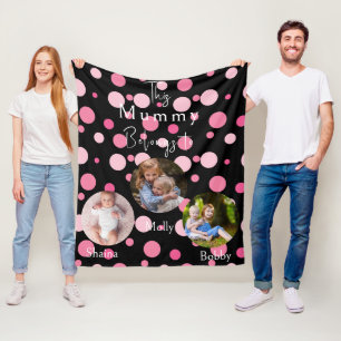 Modern minimal 3 photo elegant fleece blanket