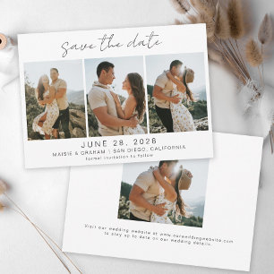 Modern Minimal 4 Photo Save the Date