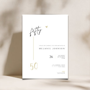 Modern Minimal 50th Birthday Party Invitation