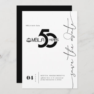 Modern Minimal   50th Gala Save the Date