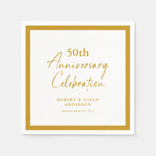 Modern Minimal 50th Wedding Anniversary Napkin