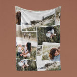 Modern minimal 5 photo elegant fleece blanket<br><div class="desc">Modern minimal multi photo script family. With space for 5 photographs. Ideal gift available for mums,  dads,  grand,  grandad of any family members,  Christmas,  anniversary,  birthday,  mothers day and fathers day.</div>