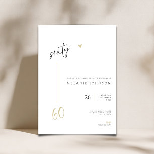 Modern Minimal 60th Birthday Party Invitation