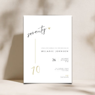 Modern Minimal 70th Birthday Party Invitation
