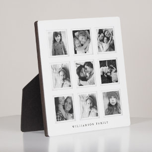 Modern Minimal 9 Grid Matboard Black & White Photo Plaque