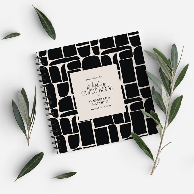 Modern minimal abstract elegant wedding guest book (Creator Uploaded)