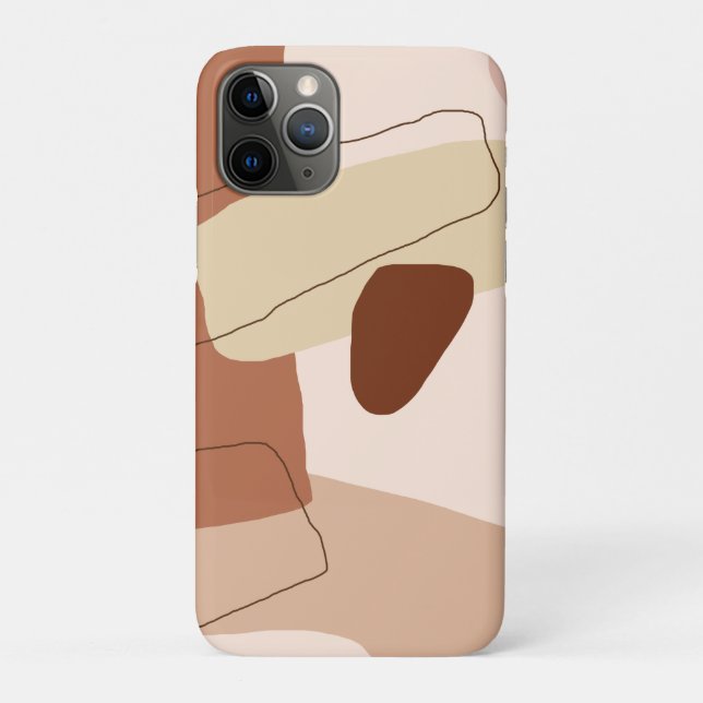 Modern minimal abstract geometric brown figures Case-Mate iPhone case (Back)