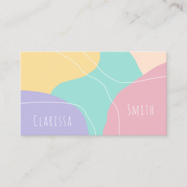 Modern minimal abstract geometric ice cream colors business card (Front)