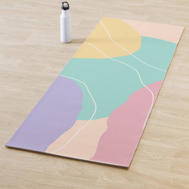 Modern minimal abstract geometric ice cream colors yoga mat (In Situ)