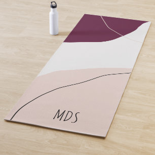Modern minimal abstract geometric pastel colours yoga mat