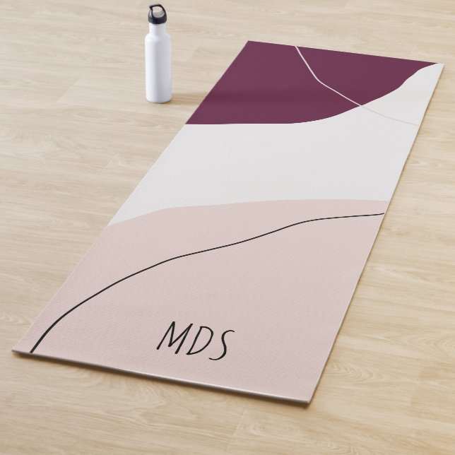 Modern minimal abstract geometric pastel colours yoga mat (In Situ)