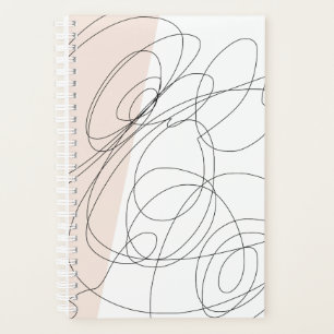 Modern minimal abstract scribble line art planner