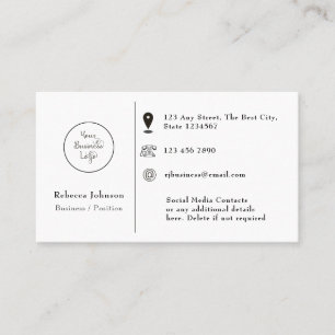 Modern Minimal Add Logo  Business Card