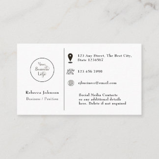 Modern Minimal Add Logo  Business Card
