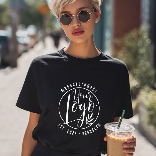 Modern Minimal Add Your Logo Social Business T-Shirt (Modern Minimal Add Your Logo Social Business T-Shirt)