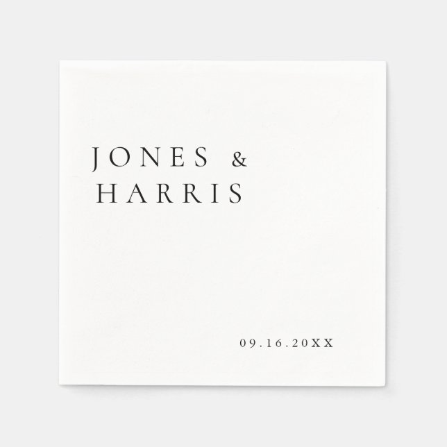 Modern Minimal and Chic  | Wedding   Napkin (Front)
