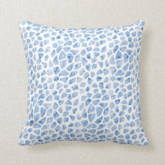 Modern Minimal Animal Print Blue Watercolor Pillow