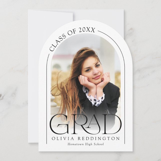 Modern Minimal Arch 2 Photo Grad Announcement (Front)