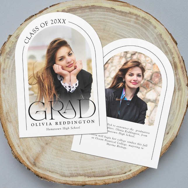 Modern Minimal Arch 2 Photo Grad Announcement (Creator Uploaded)