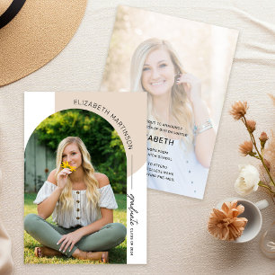 Modern Minimal Arch 2 Photo Graduation Announcement