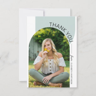 Modern Minimal Arch 2 Photo Graduation Thank You Card