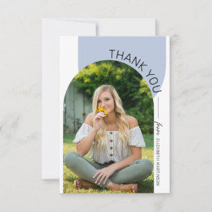 Modern Minimal Arch 2 Photo Graduation Thank You Card