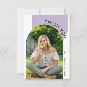 Modern Minimal Arch 2 Photo Graduation Thank You Card