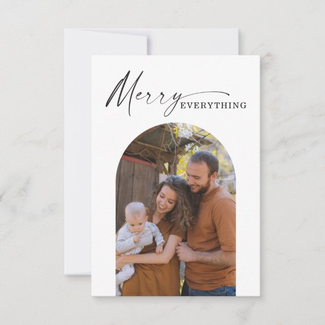 Modern Minimal Arch Christmas Photo Card (Front)