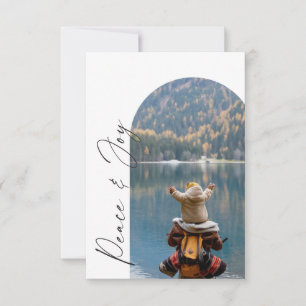 Modern Minimal Arch Christmas Photos Card