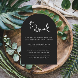 Modern Minimal   Arch Drink Menu Invitation