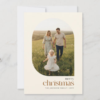 Modern Minimal Arch Family Photo Christmas Holiday Card