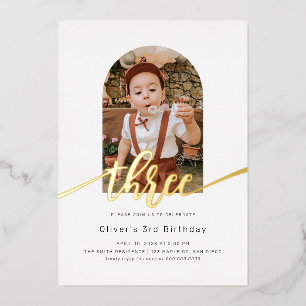 Modern Minimal Arch Photo 3rd Birthday