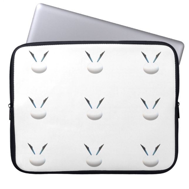 MODERN MINIMAL ART SHINING WHITE GLOBES LAPTOP SLEEVE (Front)