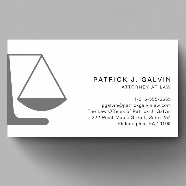 Modern Minimal Attorney Grey Business Card (Creator Uploaded)