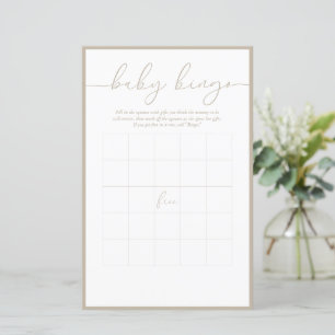 Modern Minimal   Baby Bingo Game Card