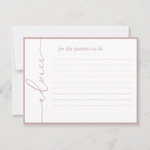 Modern Minimal Baby Shower Advice Card