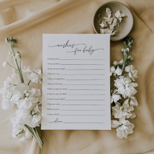 Modern Minimal Baby Shower Wishes For Baby Card
