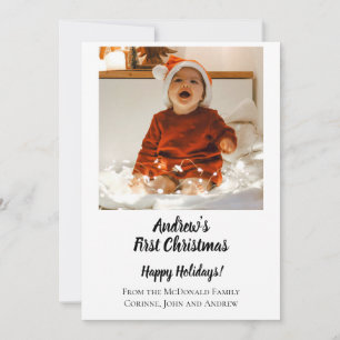 Modern minimal baby's first Christmas custom Invitation