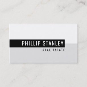 MODERN MINIMAL BAND simple bold black grey Business Card