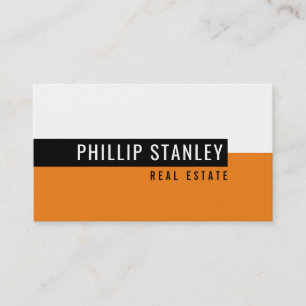 MODERN MINIMAL BAND simple bold black orange Business Card