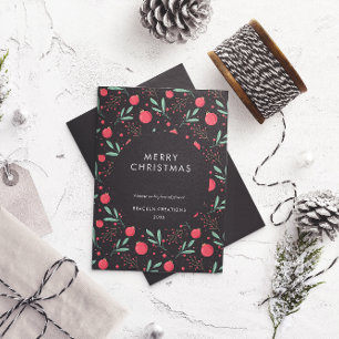 Modern Minimal Bauble Pattern Corporate Christmas  Holiday Card