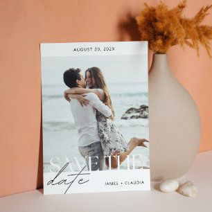 Modern & Minimal Beach Photo Save the Date Card