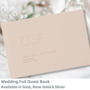 Modern, Minimal, Beige-Brown, Wedding Guest Book